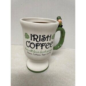 Grasslands Road St. Patrick's Day Irish Coffee Mug w/ Leprechaun Handle & Recipe